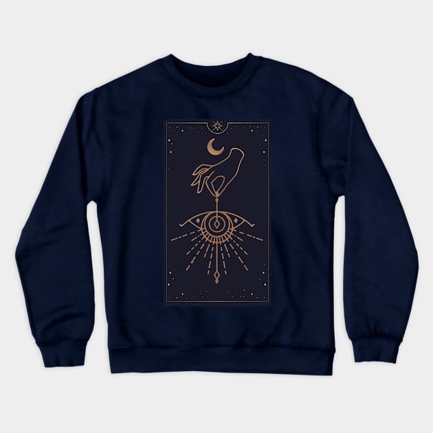 Moon - Hand- Esoteric eye Crewneck Sweatshirt by Obey Yourself Now
